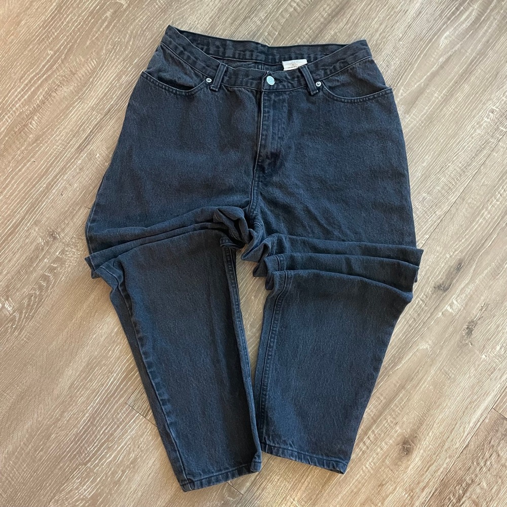 Faded Glory Vintage High Waisted Mom Jeans Womens Size 11P Black Tapered Leg
